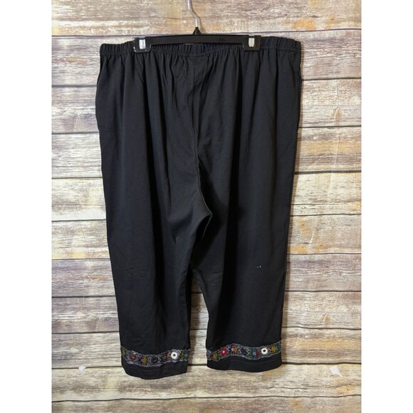 Signature by Delta Burk Two Piece Outfit 2X Braid Mirror Trim T-Shirt Capri Pant - Picture 8 of 8